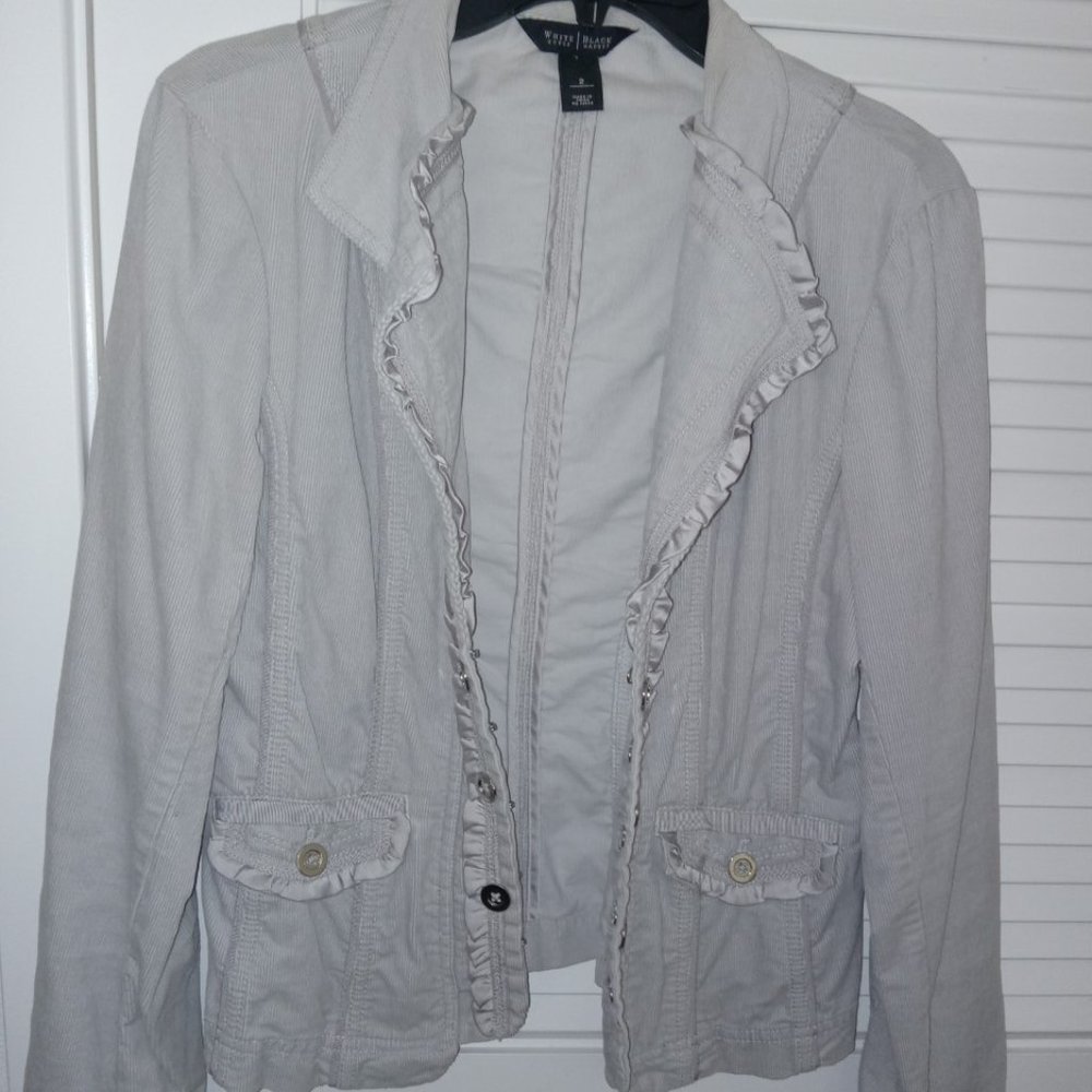 Light Gray Jacket/Blazer Silver Buttons
